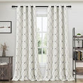 Joywell Off White Linen Curtains 108 Inches Long for Living Room Grey