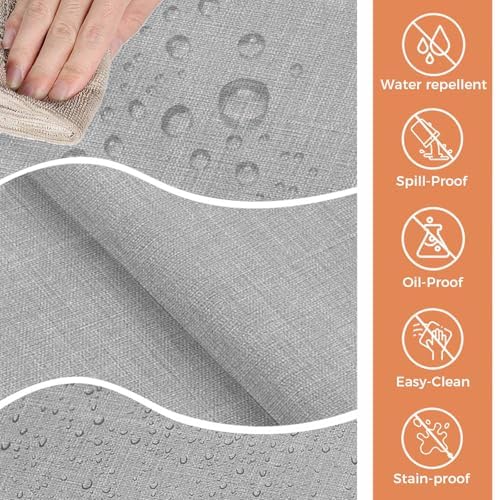 Solid Color Gray Rectangle Tablecloth 60x120 Inches,Vintage Linen