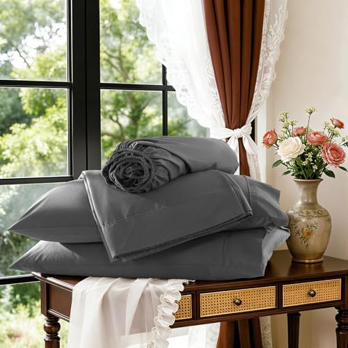 100% Egyptian Cotton Sheet Set 4 Pcs, 1200 TC, 16” Deep Pocket Sheet