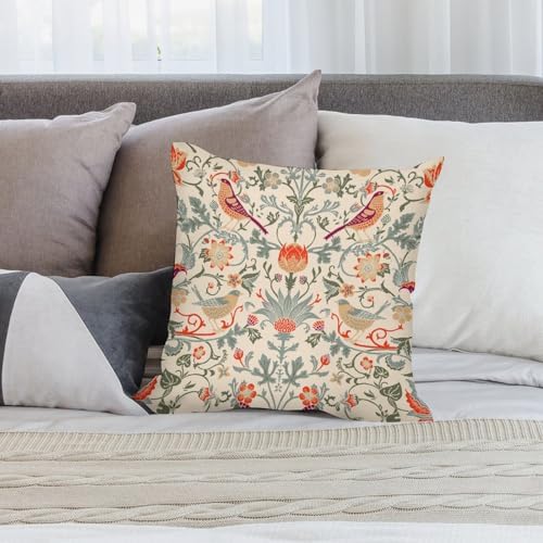 William Morris Throw Pillow Covers 18 "x18 Set of 2, Vintage Art White