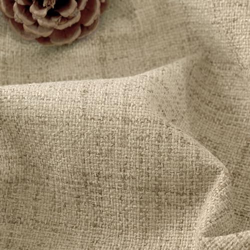 Lajode Burlap Linen Blackout Curtains for Living Room - 52x90 Inch 2