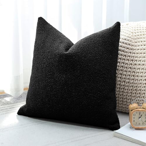 OTOSTAR Set of 1 Textured Boucle Throw Pillow Covers Square Pillow