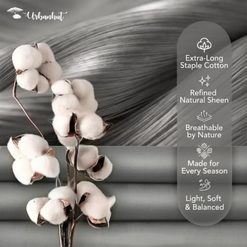 URBANHUT 100% Cotton Sheets King Size, 400 Thread Count -4Pc Sheet Set