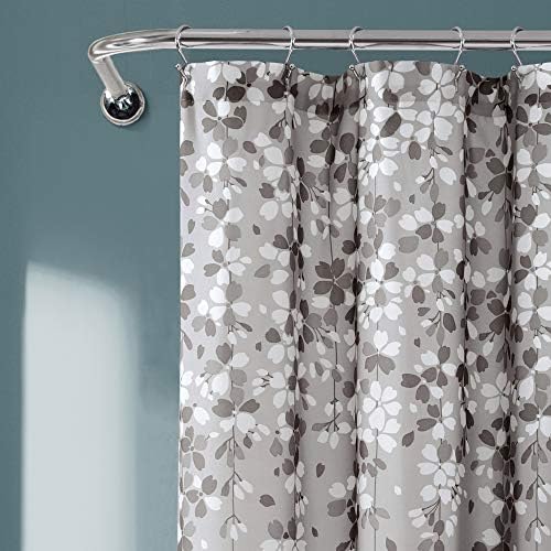 Lush Decor Weeping Flower Shower Curtain 72"W x 72"L Gray - Fabric