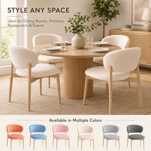 Stretch Split Dining Chair Covers for Arc Back Chairs (S-Beige)