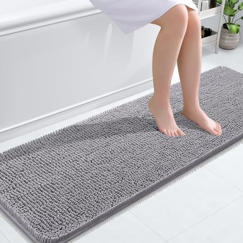 OLANLY Bathroom Runner Rugs 59x20, Extra Soft Absorbent Chenille Bath