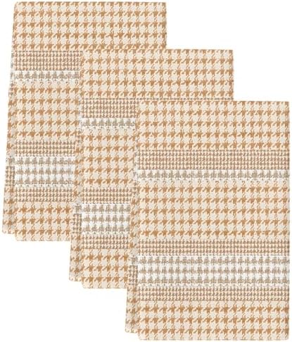 Farmhouse Stripe Kitchen Towels Set of 3, Absorbent Microfiber Dish