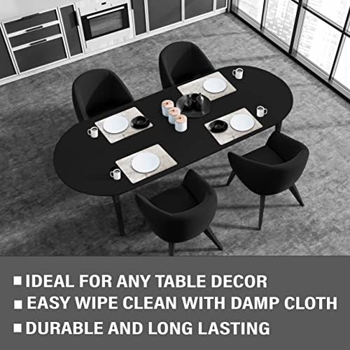 Dainty Home Silver Marble Rectangle Cork Placemats - Heat Resistant