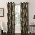 No. 918 Intersect 2-Pack Ogee Print Semi-Sheer Grommet Curtain Panel