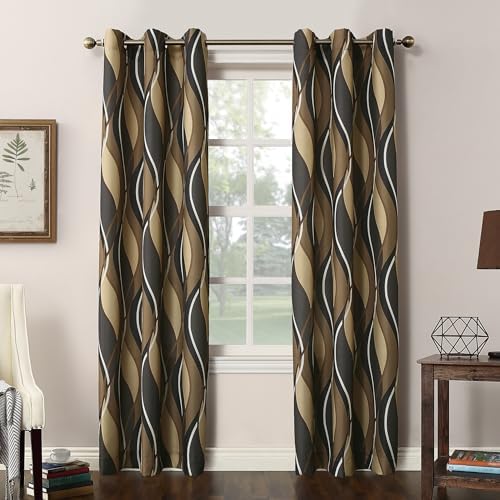 No. 918 Intersect 2-Pack Ogee Print Semi-Sheer Grommet Curtain Panel