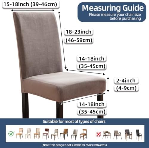 100% Waterproof Chair Covers for Dining Room Set of 4, Soft Thick