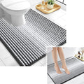 OLANLY Striped Chenille Bath Rug and Toilet Rug U-Shaped, Size 24x16