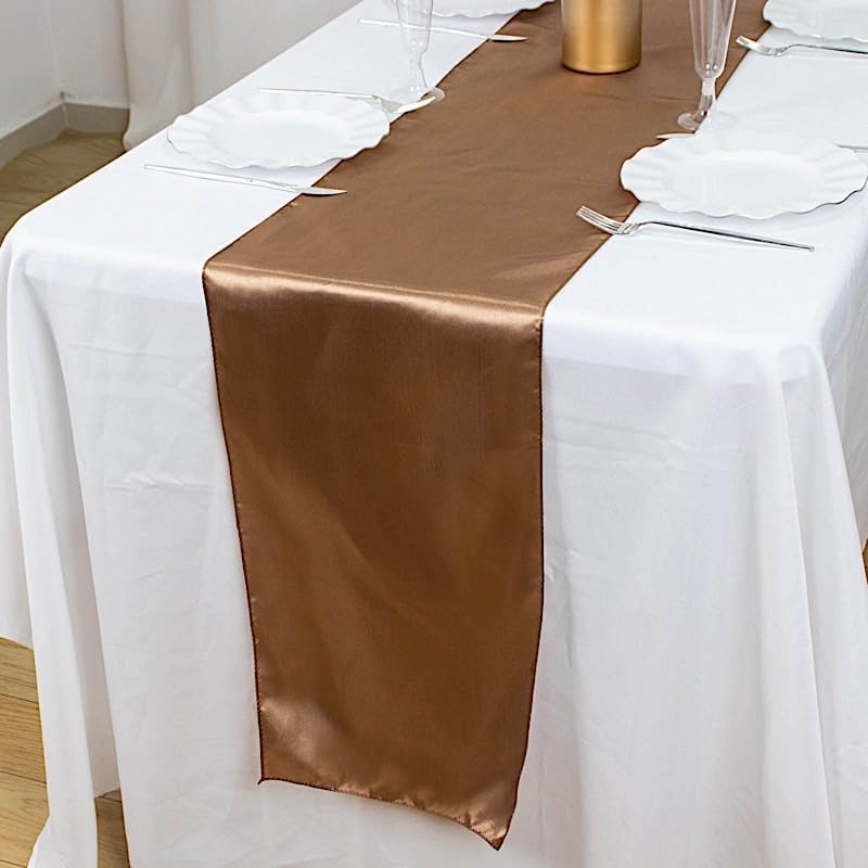 10 pcs 12 x 108 inch Taupe Satin Table Runners Wedding Table Top Party