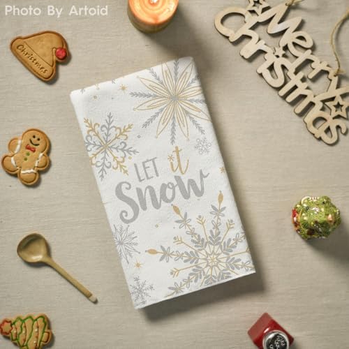 Artoid Mode Snowflake Merry Christmas Kitchen Towels Set of 2 18x26