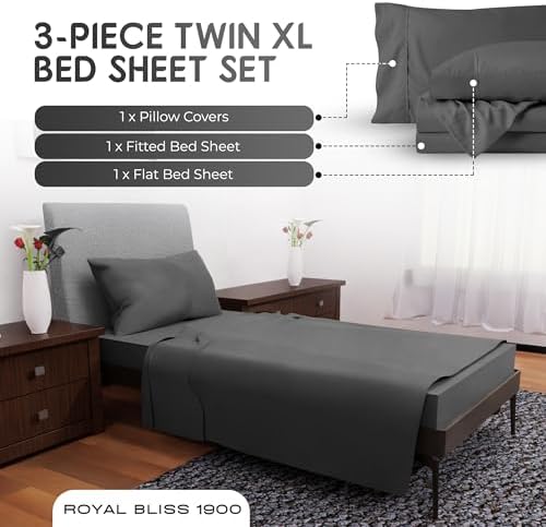 Twin XL Sheet Sets - 2 Pcs Set - Fade Resistant Double Brushed