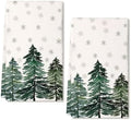 ARKENY Christmas Kitchen Towels Set of 2,Green Tree Xmas Decor