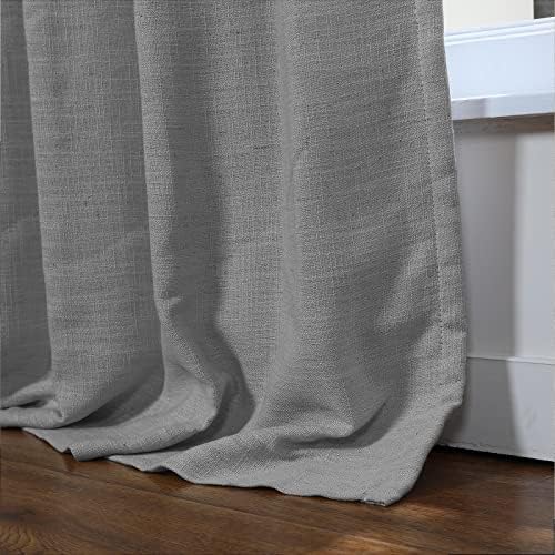 Drapifytex Gray Texture Curtains for Living Room and Bedroom Pinch