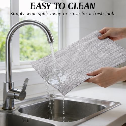 Timeet Placemats Set of 8, Heat Resistant Non-Slip Place Mats, Durable