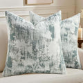 HAUSSY Pack of 2 Faux Cashmere Throw Pillow Covers 22x22 Inch, Teal