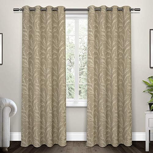 EXCLUSIVE HOME Kilberry Woven Room Darkening Blackout Grommet Top