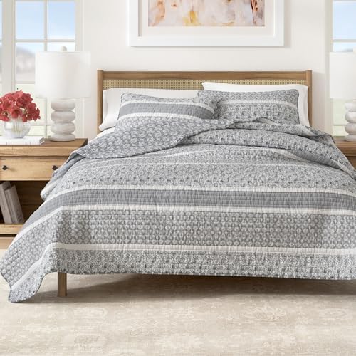 Great Bay Home Striped Quilt Set - 3-Piece King/California King Size