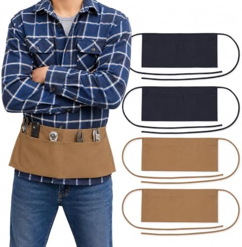 Canvas Waist Aprons with 2 Pockets, Utility Aprons for Woodworking