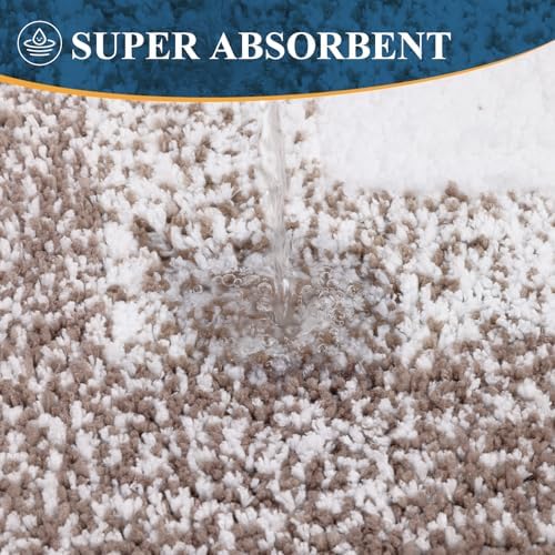 Bsmathom Bathroom Rug Sets 3 Piece, Non Slip Washable Bath Mats