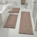 Pauwer Bathroom Rugs Sets 3 Piece, Microfiber Bath Mat Set, Coffee