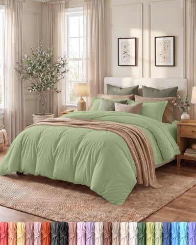 Duvet Cover King, 3 Piece Cotton Like Polyester With Zipper Closure