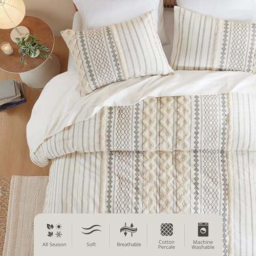 INK+IVY King Comforter Set, Boho Comforters, Breathable Cotton Bed