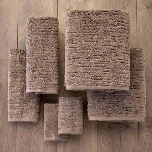 SKL Home CloudSoft Bath Towel Set, 6-Piece, 100% Cotton Luxury, Mink