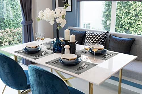More Décor Dining Table Placemats, Washable Heat-Resistant PVC Vinyl