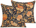Gold Throw Pillow Covers 18x18 Set of 2,Orange Florals Outdoor