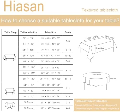 Hiasan Jacquard Textured Rectangle Tablecloth 54x108 Inch, Champagne