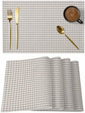 Modern Simple Styles Placemats Set of 8, Cotton Linen Fabric Place