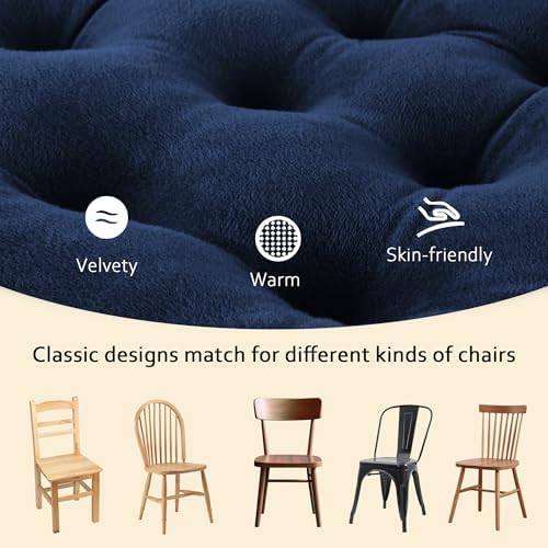 ELFJOY Set of 4 Square Chair Pads Indoor Seat Cushions Pillows with