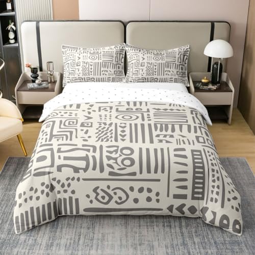 Boho Aztec Comforter Cover Queen Size Bohemian Geometric 100% Cotton