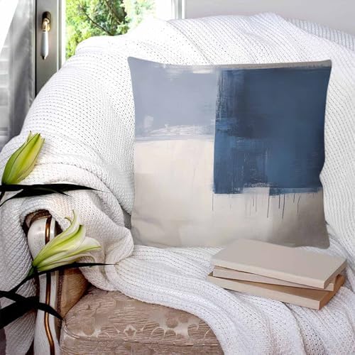 20x20 Pillow Covers Set of 2, Blue Brown Throw Pillow Covers