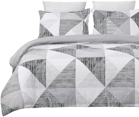 Vaulia Microfiber Modern Duvet Cover King, Grey