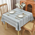 Openwork Square Tablecloth, Soft Striped Embroidered Heavy Weight
