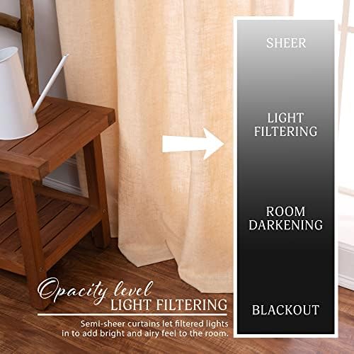 Home Fashion Linen Blend Curtains - Stainless Steel Nickel Grommet Top