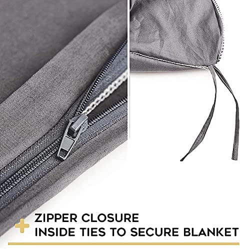 YnM Exclusive 15lb Weigthed Blanket with Cotton Duvet Cover
