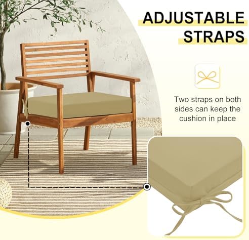 downluxe Outdoor Chair Cushions Set of 6 for Patio Furniture