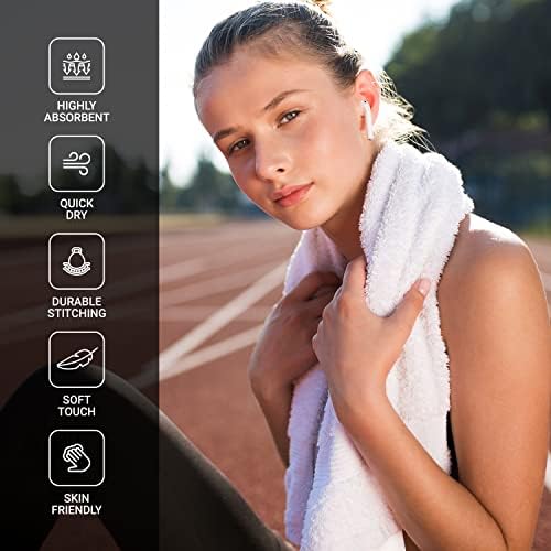 Infinitee Xclusives Premium White Hand Towels 6 Pack, 16x28 Inches