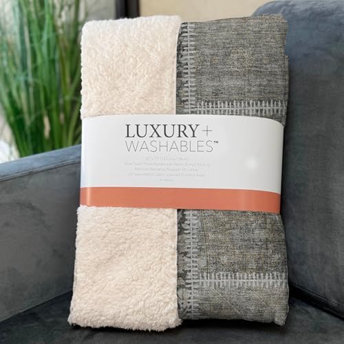 Addison Rugs ASB635 Taupe 50" x 70" Oversized Sherpa Throw Blanket