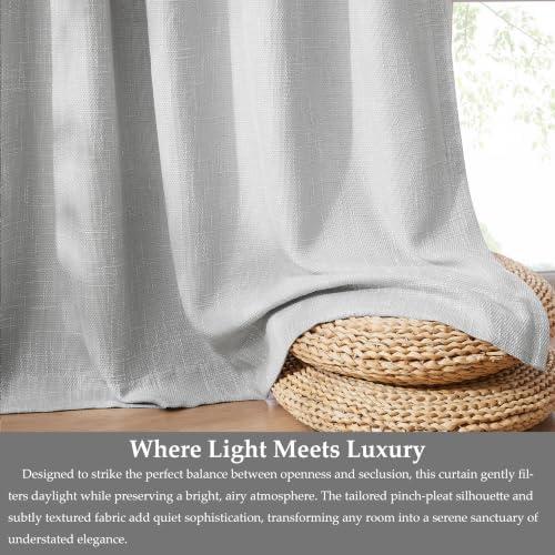 WEST LAKE 108 Inch Pinch Pleat Light Filtering Window Curtains for