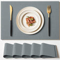 Placemats Set of 6 Linen Type Fabric Cloth Placemats, 18x12 Inch