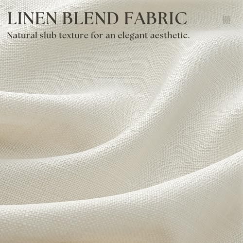 Ivory Semi Sheer Bronze Grommet 108 Inch Extra Long Linen Window