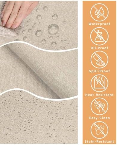 Rectangle Cream Farmhouse Tablecloth Waterproof & Stainproof