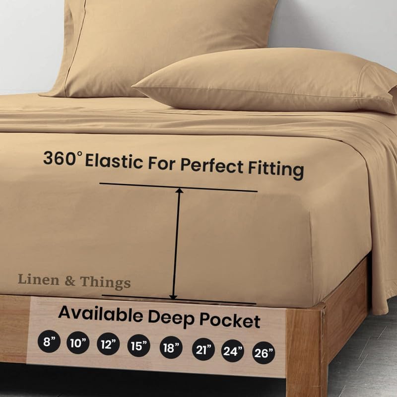 Full Size Egyptian Cotton (4 Pc) Bed Sheets Set 600 Thread Count